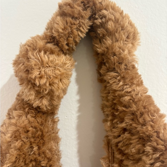 Anthropologie Fuzzy Tan Hobo Bag - Picture 4 of 6